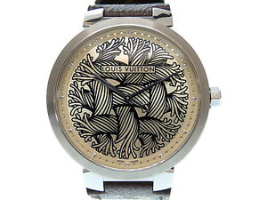 Authentic Louis Vuitton Stainless Steel Quartz Men's Watch Q1D060   0149
