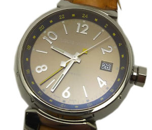 Free Shipping Pre-owned LOUIS VUITTON Tambour GMT Q1132 SS Automatic Men