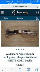 Audemars Piguet 16mm deployment clasp faltschliesse while gold buckle