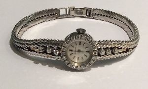 18kwg Ladies Movado Vintage Watch With Diamonds
