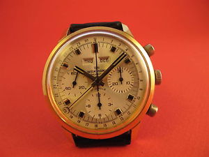 WAKMANN VINTAGE TRIPLE DATE CHRONOGRAPH JUMBO 39.4MM CASE MENS WATCH