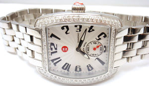 MICHELE MINI URBAN STAINLESS STEEL  .65 CTW DIAMOND WATCH MW02A01A2001, 7''