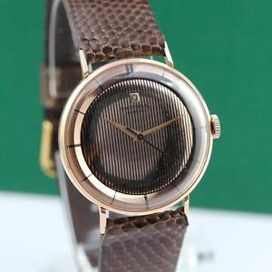 1960's UNIVERSAL GENEVE RARE DIAL 18K SOLID ROSE GOLD MANUAL WIND MEN'S WATCH
