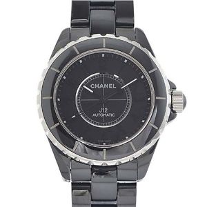 Free Shipping Pre-owned CHANEL J12 38mm Intense Black Ceramic Automatic Roll