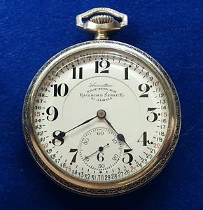 HAMILTON 992 ADJUSTED FOR RAILWAY SERVICE POCKET WATCH TWO TONE RARITY L@@K