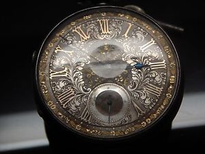 Antique English Fusee silver & Gold key-wind  Pocket watch with chain