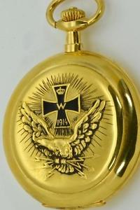 WWI pilot's 14k gold Deutsche Präzisions-Uhrenfabrik "Original Glashütte" watch