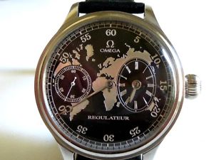 WATCH MARIAGE 1929 OMEGA REGULATEUR 48MM CAL 40,6, DIAL MAP EARTH, 2 SUB-DIALS,