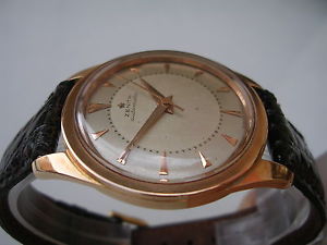 ZENITH AUTOMATIC BUMPER OVERSIZE DEL 1954 ORO ROSA 18 KT 36 mm OROLOGIO UOMO