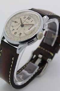 Vintage Halgreen Chronograph with Great Patina and Hand Crafted Leather Strap