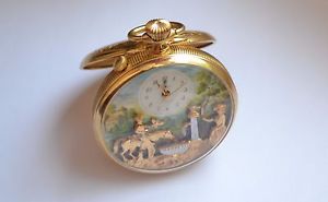 CHARLES REUGE The Fountain Scene Hunter Pocket Automaton Watch with Music