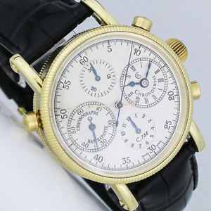 CHRONOSWISS GOLD RATTRAPANTE DOPPELCHRONOGRAPH 38mm UHR Ref. CH 7323