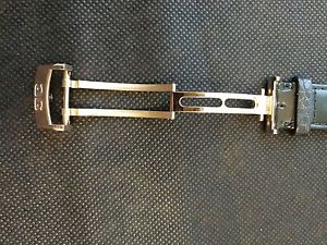 Glashutte deployant clasp Alligator band with rose Gold Clasp 20mm