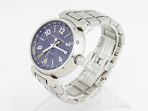 Free Shipping Pre-owned LOUIS VUITTON Tambour GMT Q1131 Brown SS × SS AT