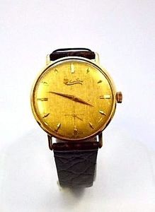 W306- Vintage LUCIEN PICCARD 18K Solid Gold Mens Dress Watch