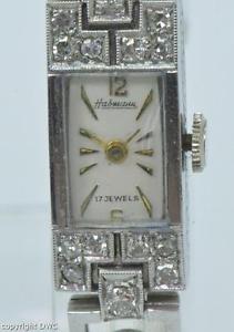 DAU Damenarmbanduhr mit Diamanten Brillanten Art Deco in aus 18kt. 750 Gold 1920