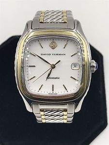 David Yurman Thoroughbred 18k/SS 2-Tone Auto Date Watch T301-LS8 Skelton Back