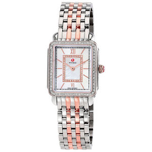 New Michele Deco II Mid Diamond Two Tone Rose Gold Ladies Watch MWW06I000012