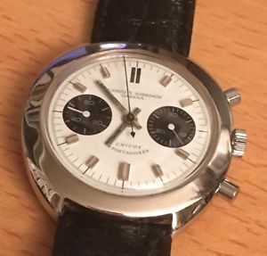 VINTAGE CUERVO Y SOBRINOS LARGE 39.2MM CHRONOGRAPH WHITE BLACK DIAL SERVICED