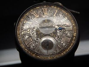 Antique English Fusee silver & Gold key-wind  Pocket watch with chain