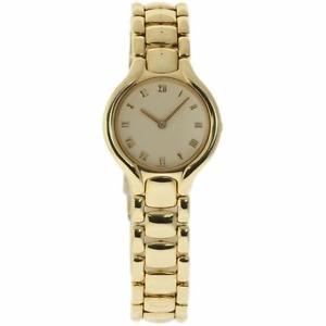 Ebel Beluga Ladies 25mm 18K Yellow Gold Cream Roman Quartz 2YrWarranty #608