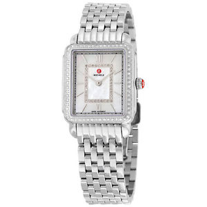 New Michele Deco II Mid Diamond Stainless Steel Laides Watch MWW06I000001