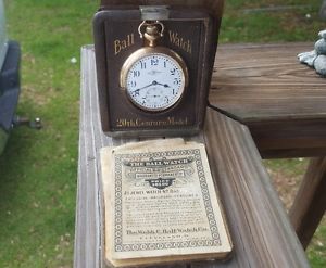 Rare 1914 Hamilton Ball 999M 21 Jewel Pocket Watch w/original box and papers.
