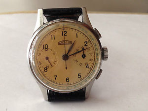 VERY RARE VINTAGE CHRONOGRAPH ANGELUS HAND-WINDING YEAR'S 40-50 STAINLESS&STEEL