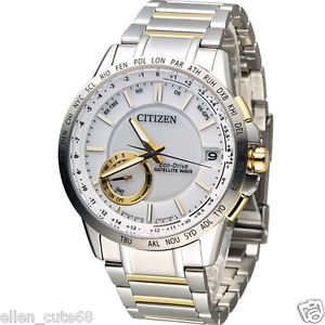 Citizen Eco-Drive Satellite Wave World Time F150 Sapphire Dual Tone 100% Japan