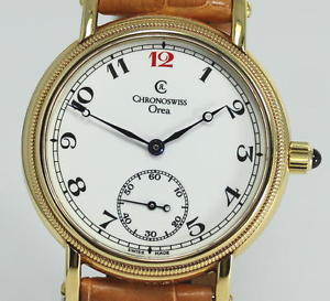 Chronoswiss Orea CH1161 18K Yellow Gold Hand-Winding White Dial Leather _249856