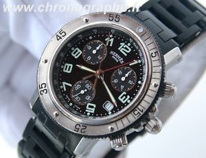 HERMES Clipper Diver Chronograph Watch Black CL2.915