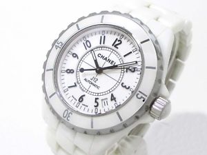 Free Shipping Pre-owned CHANEL J12 H0970 Automatic Roll Dial Color White Men's