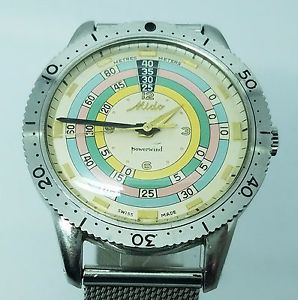 VINTAGE VERY MIDO POWERWIND DIVER 300m/1000ft  EXOTIC DIAL STEEL AUTOMATIC