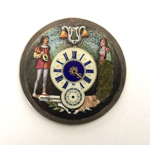 ANTIQUE 1800 RARE COLLECTABLE POCKET WATCH Movement Prince And Princess Enamel