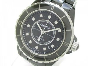Free Shipping Pre-owned CHANEL J12 H1626 Automatic Roll Dial Color Black×Diamond
