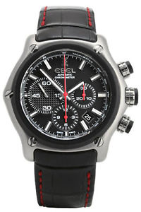 Ebel 1911 BTR Black Red Strap Dial Chronograph Men's Watch 9137L73.5335145RS