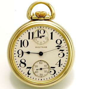 16 Size 21 Jewel Waltham Crescent Street Railroad Pocket Watch Up/Down Indicator