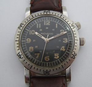 MOVADO WEEMS TYPE MILITAIRE A REMONTAGE MANUEL CAL 347 DE 1950