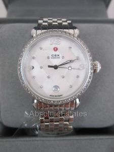 NEW Michele CSX 36 Quilted Mosaic Diamond Ladies Watch MWW03R000002 Box NIB