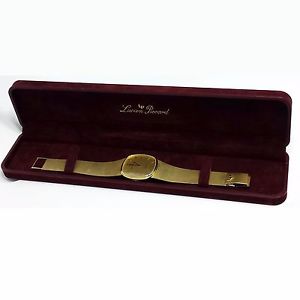 Mens Vintage Solid 14k Yellow Gold LUCIEN PICCARD WATCH 5J 256.041 1204 8012 BOX