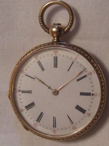 18K Solid Gold Keywind Open Face 1800's Pocket Watch Ornate 18 karat Gold Key