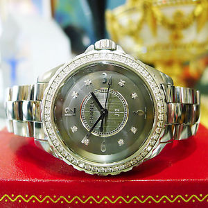 Ladies CHANEL J12 Chromatic Diamond Dial Bezel Round 34mm Ceramic Watch