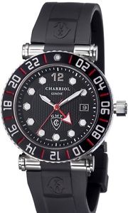 Charriol Men's Rotonde Analog Display Swiss Quartz Black Watch New Inbox