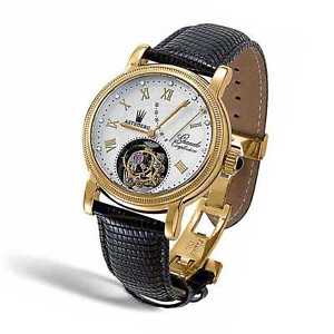 Astboerg AT701GWD Tourbillon Grande Complication Diamant Bracelet en cuir 39,5