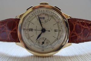 VINTAGE:OMICRON -CRONO-ANNI 30 ORO 18K (0,750) RARO MOVIMENTO ANGELUS CAL.210