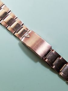 Vintage 18kt Rose Gold Oyster Rivet* watch bracelet in Superior condition