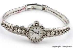 Seltene Armbanduhr Anker 85  Brillanten Diamanten 585 Weißgold 14 kt.