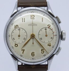 VINTAGE Angelus 37mm Chronograph Mens Watch Serviced c.215 = MINT Original Dial