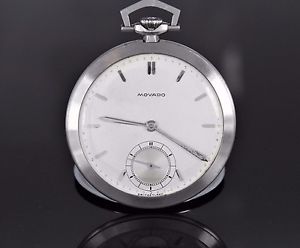 Movado Platinum Handwinding 17 Jewels 43.6mm White Face Pocket Watch