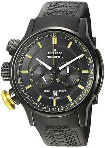 Edox Men's 'Chronorally' Swiss Quartz Stainless Steel and Rubber Sport Watch, Co
